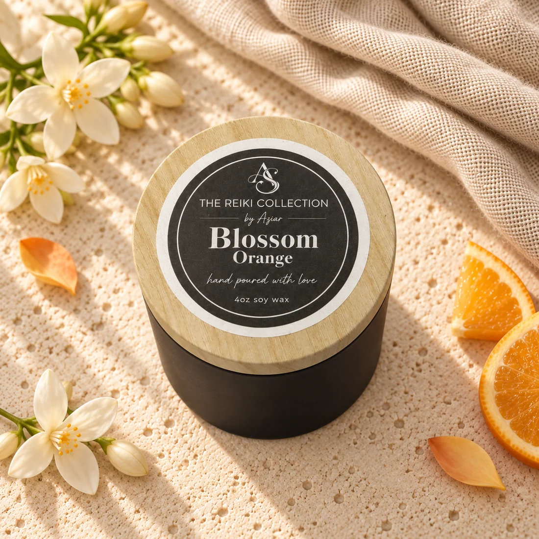 Blossom 4 oz candle in its classic jar